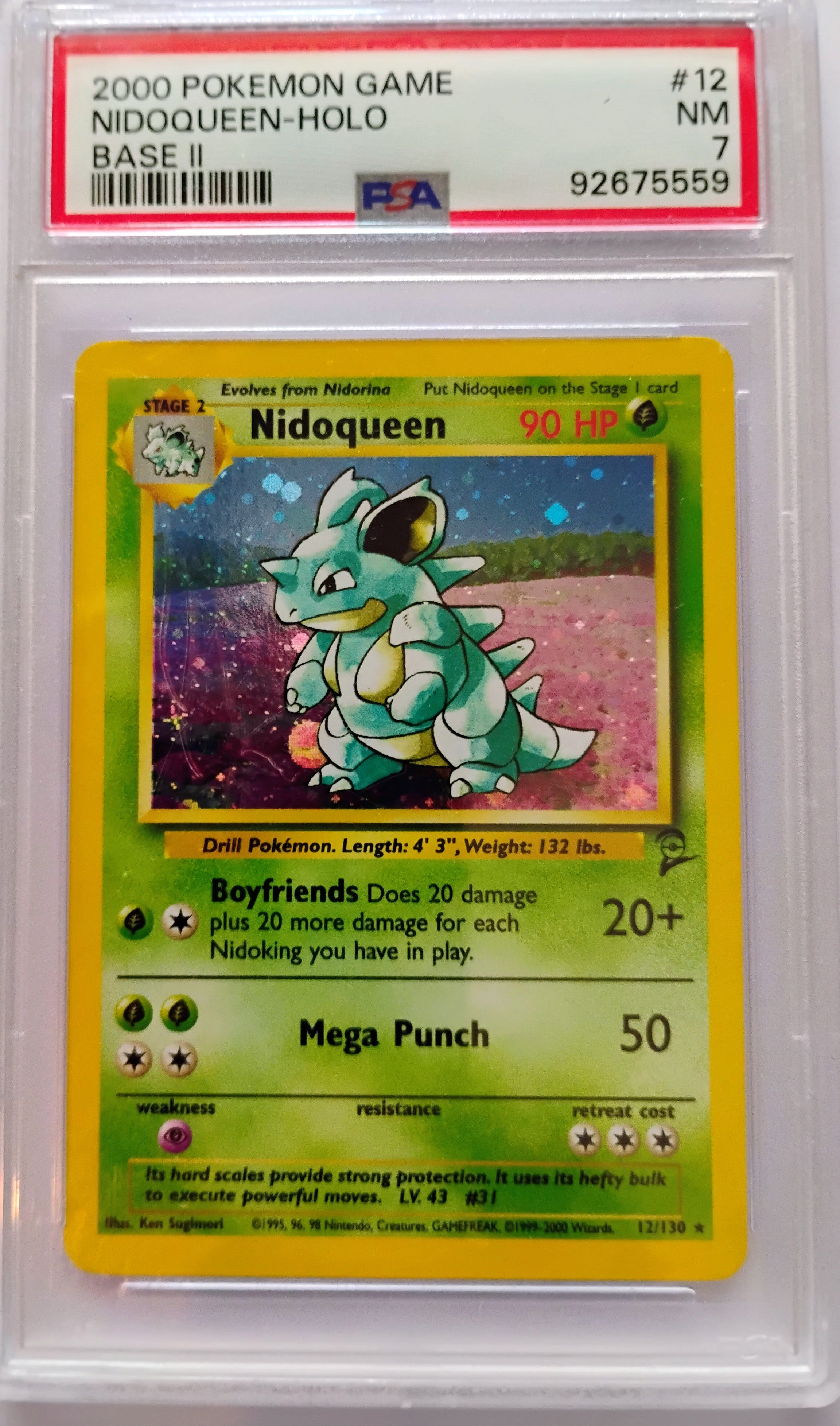 2000 Pokemon Game Nidoqueen - Holo Base Set 2 | PSA 7