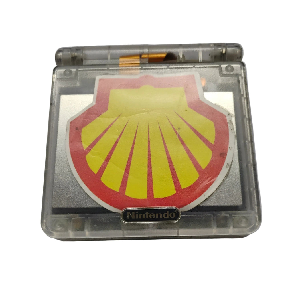 Shell logo on a transparent card with a gray background