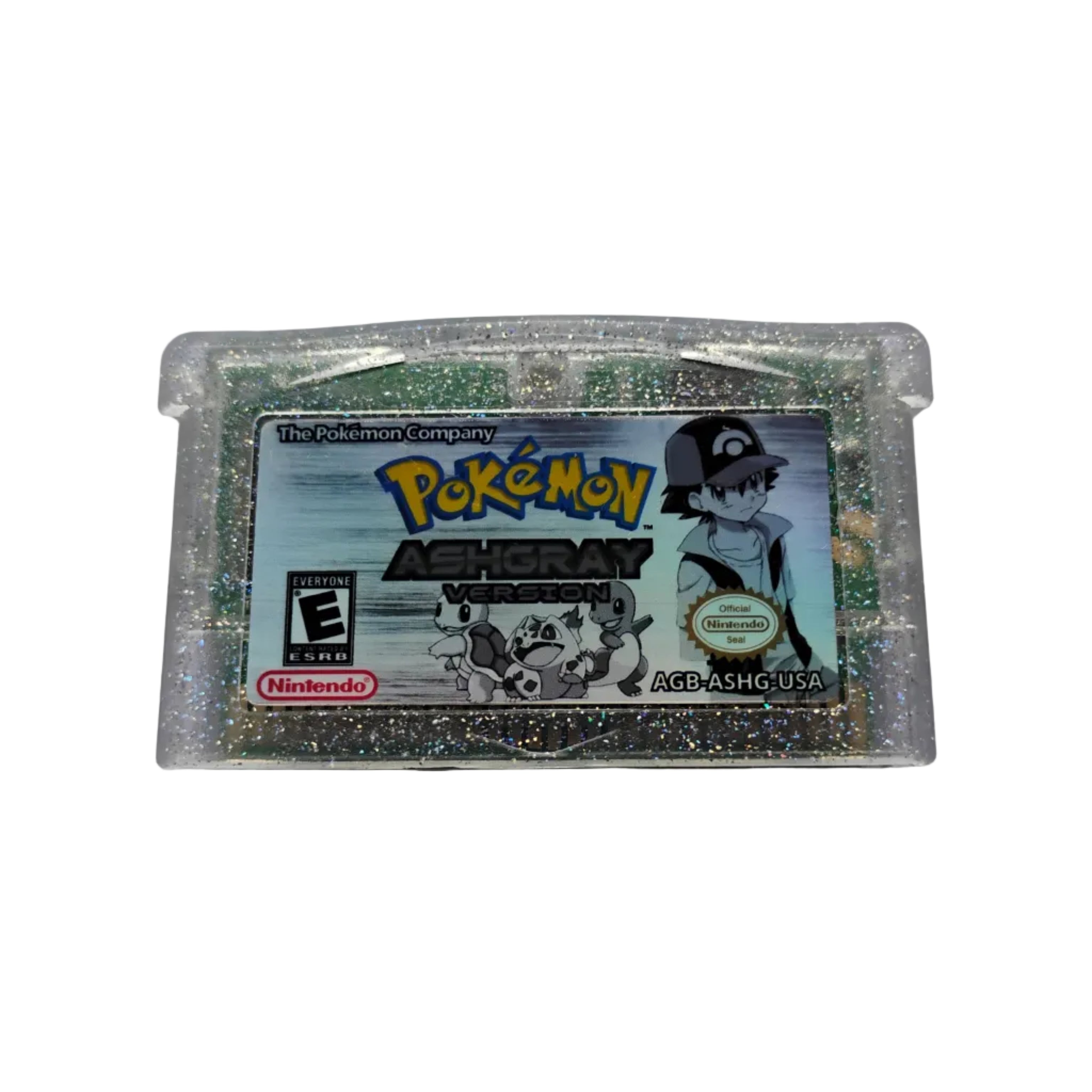 Pokémon AshGray Version game card on a gray background